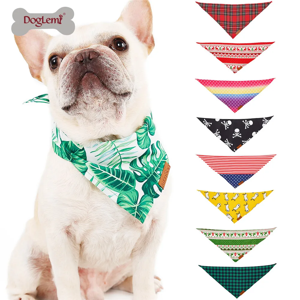 Bufanda para perros, Bandana para perros, babero, Bandana para mascotas, accesorios para mascotas, vendaje Triangular, lazo ajustable para cachorros y gatos, perros medianos y grandes