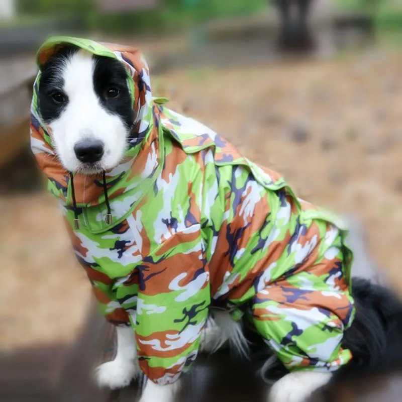 Chubasquero de camuflaje para perro, chaquetas de lluvia impermeables, abrigos encantadores, Appreal para Labrador mediano y grande, Pastor Alemán - imagen 3