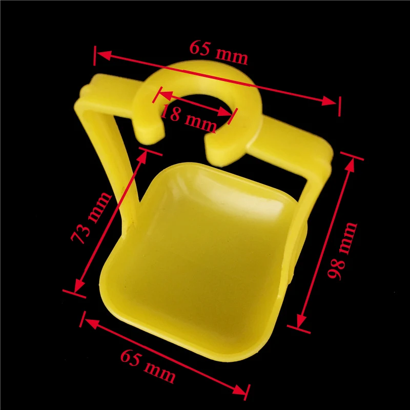 Cuenco colgante de 18 mm para beber aves y codorniz, recipiente amarillo para beber, alimentador, herramientas, 10 Uds. - imagen 2