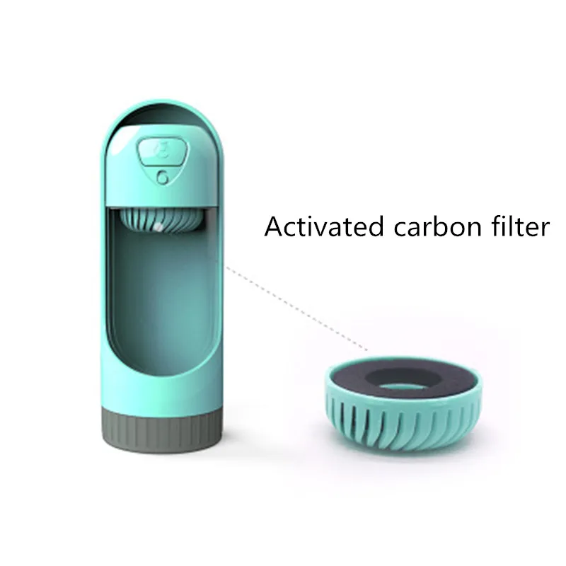 Botella de agua portátil con filtro para perro, tazón de viaje para cachorro y gato, dispensador de agua al aire libre para mascotas, alimentador para perros, 300ml - imagen 4