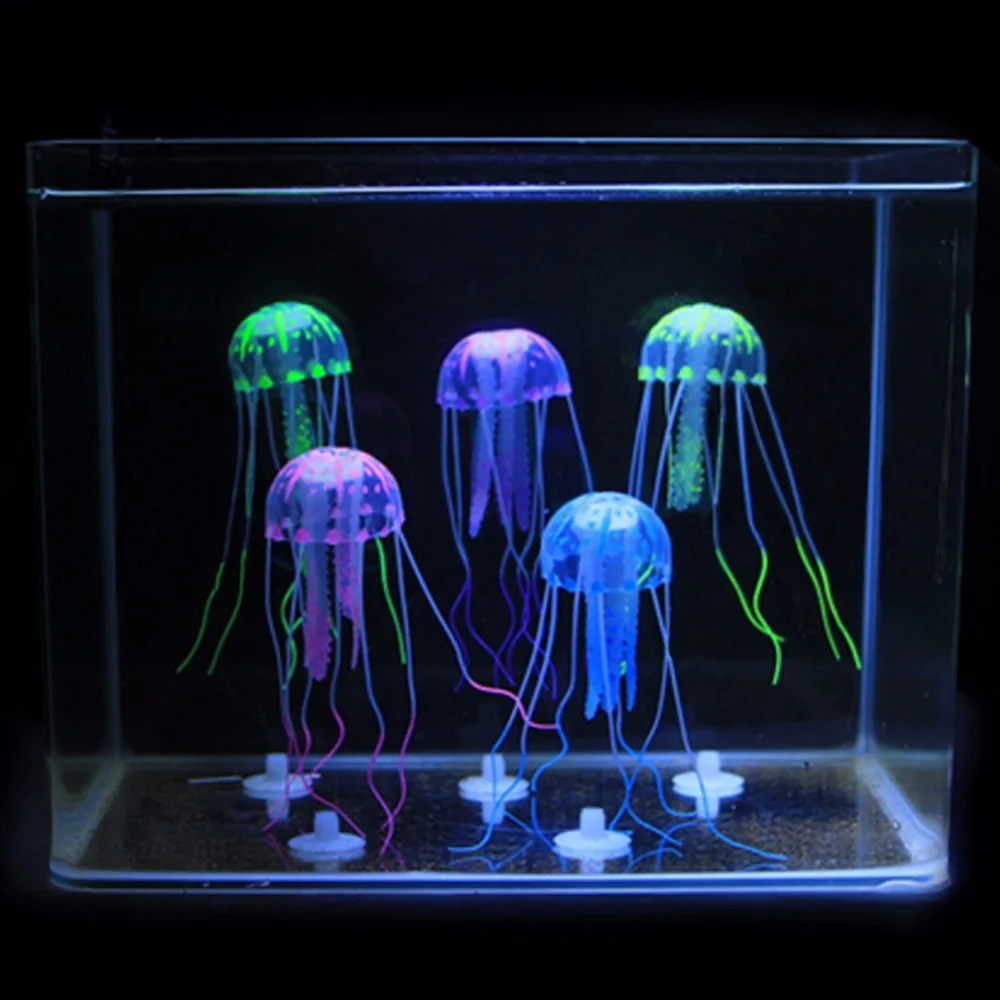 Decoración acuario medusa luminosa – Adorno LED subacuático pecera - imagen 4