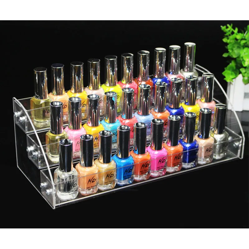 Caja de almacenamiento de lápiz labial cosmético transparente acrílico, soporte de exhibición, estante de esmalte de uñas extraíble, soporte, estuche organizador de maquillaje para mujer - imagen 5
