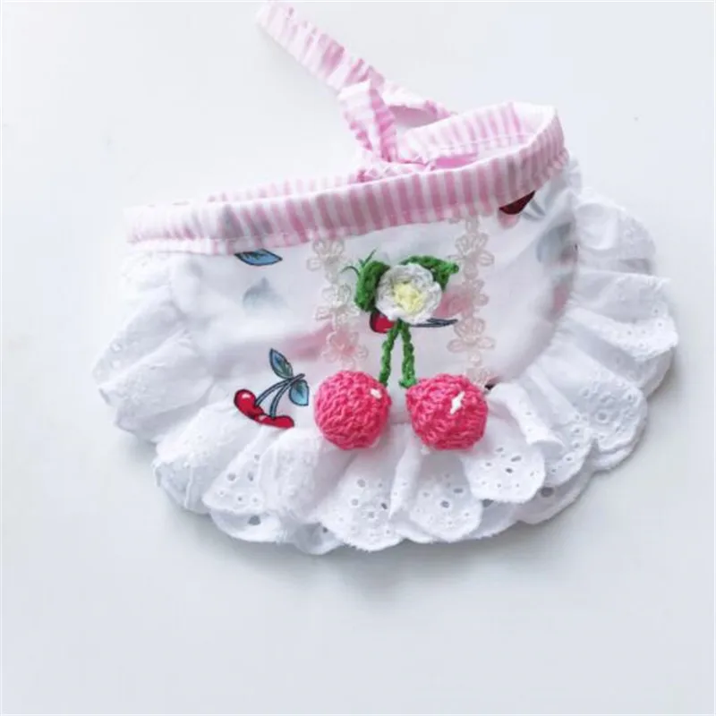 Pañuelo de encaje de cereza para Baberos para mascotas, Collar para perros pequeños, cachorros, gatitos, bufanda, pañuelo, Baberos, suministros de accesorios para mascotas L - imagen 4