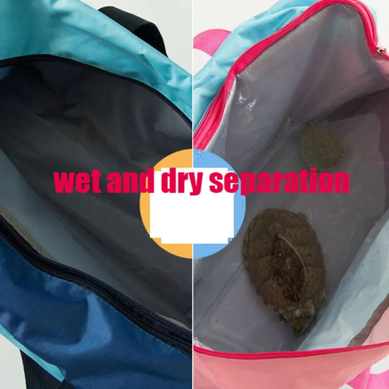 Bolsas de almacenamiento portátiles impermeables para viaje, almacenamiento en el baño, separación húmeda y seca para playa, surf, ropa, paquete de zapatos - imagen 3