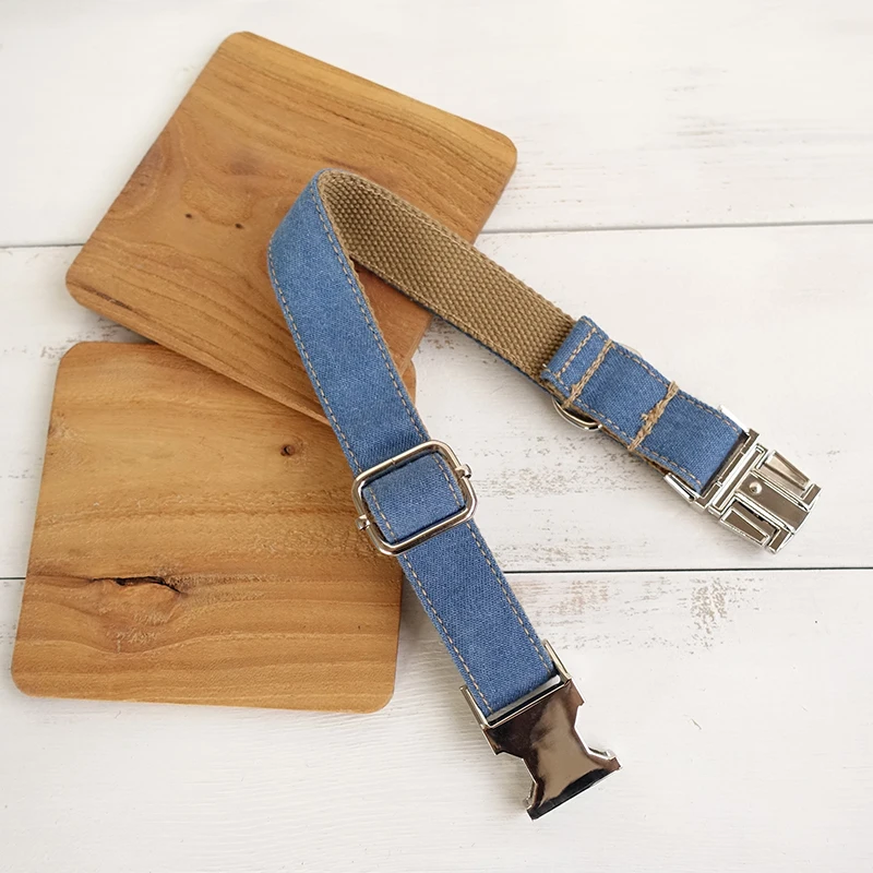 MUTTCO-collar de tela vaquera para perro, Gargantilla hecha a mano, 5 tamaños, UDC003 - imagen 2