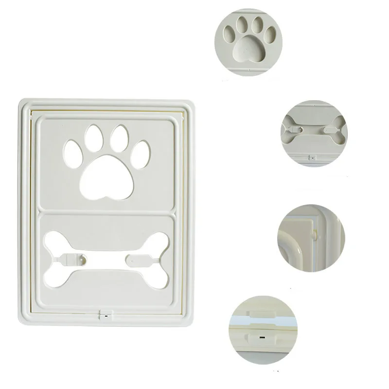 Puerta de plástico controlable para perro y gato, puerta con solapa de seguridad, puerta de acceso libre para el hogar - imagen 3