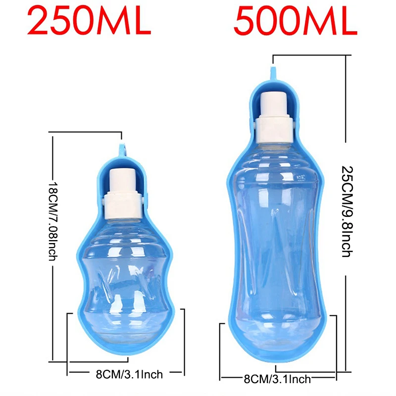 Dispensador de botella de agua para mascotas, cuenco de plástico plegable, alimentador de agua potable portátil para perros y gatos, 250ml, 500ml - imagen 2