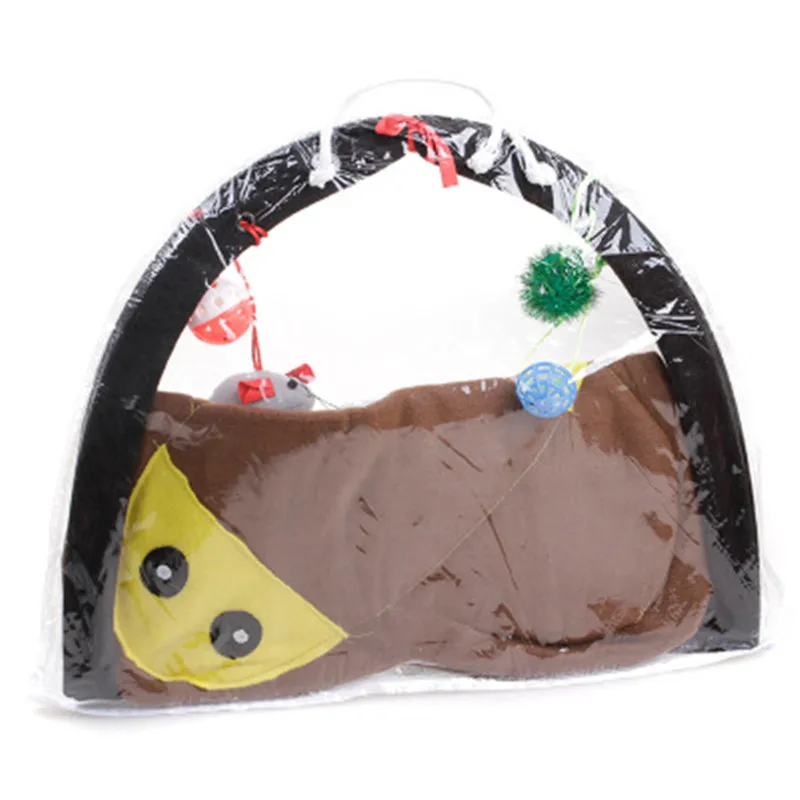 Cama de juguete para gatos, tienda que sonará transpirable, campana divertida de dibujos animados verde, hamaca para mascotas, sonajero para gatos, juguete divertido - imagen 3