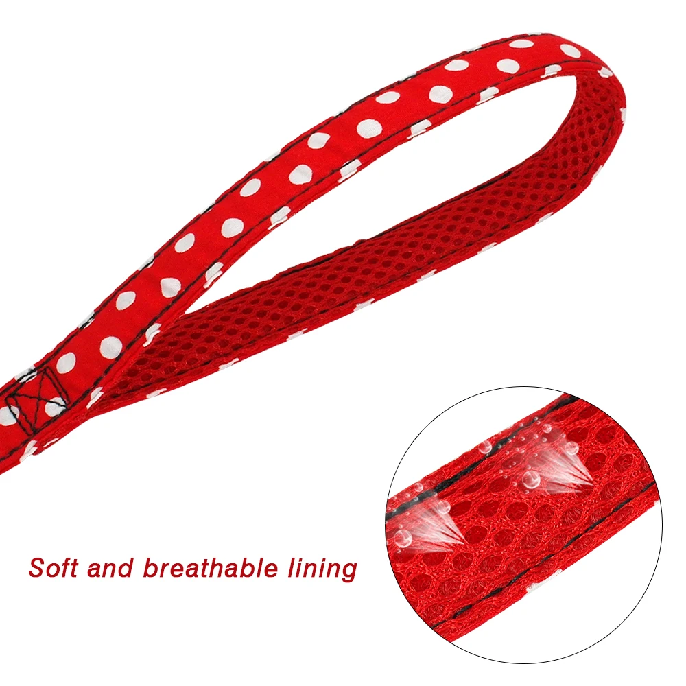 4ft Walking Dog Leash for Small Medium Dogs Cats Soft Nylon Polka Dot Pet Lead Pitbull Outdoor Running Training Rope Duarable - imagen 3