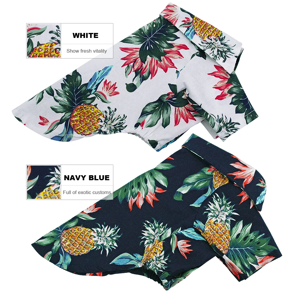 Ropa de verano para perros y gatos, camisa hawaiana informal para la playa, camisas para mascotas, ropa para cachorros, perros pequeños y medianos, S-XL - imagen 4