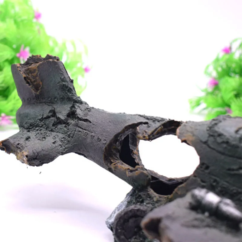 Decoración de acuario, estatua de demolición de avión de resina para ocultar peces, mundo de pecera, cueva, accesorios de adorno para casa - imagen 4