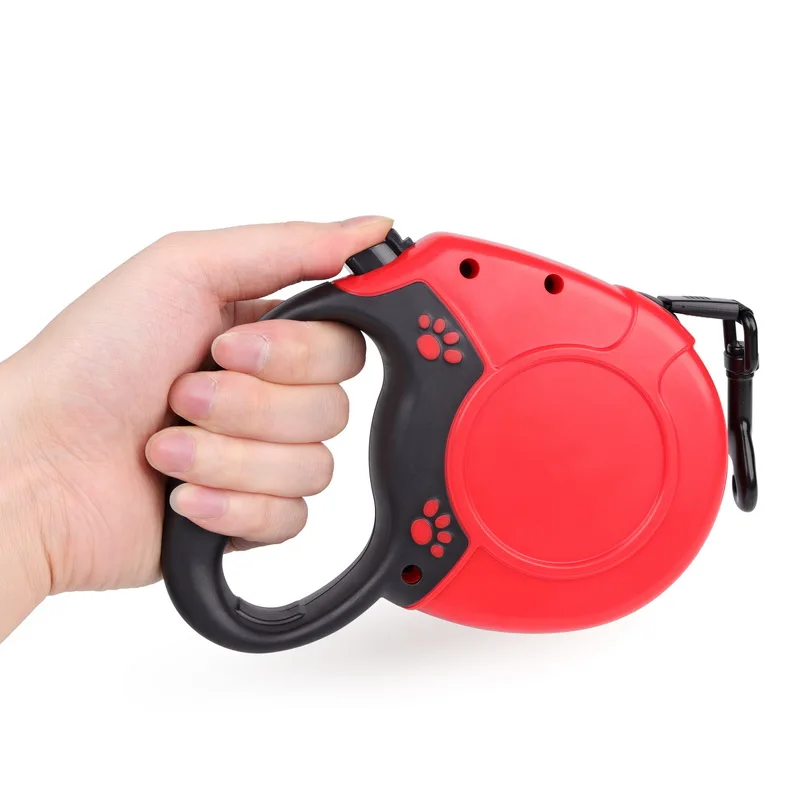 Correa retráctil de nailon para perro, 5M y 8M, bloqueo automático de una sola mano, extensible, cuerda de entrenamiento para mascotas, correa ajustable para perros medianos y grandes - imagen 4