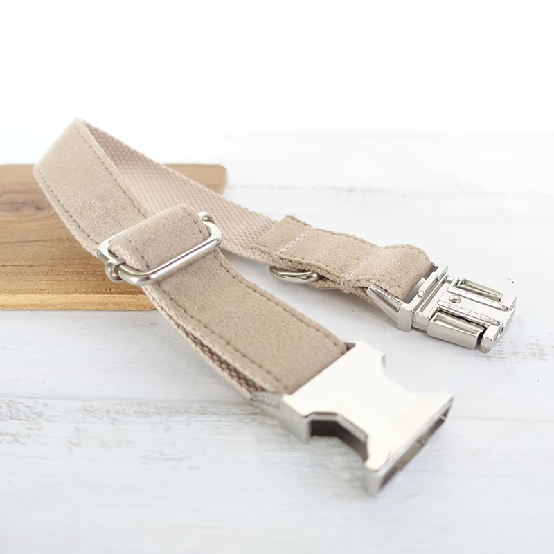 MUTTCO vende al por menor collar de perro de diseño propio THE LADY hecho a mano marrón claro 5 tamaños collar y correa de perro de poliéster satinado y nailon UDC027 - imagen 2