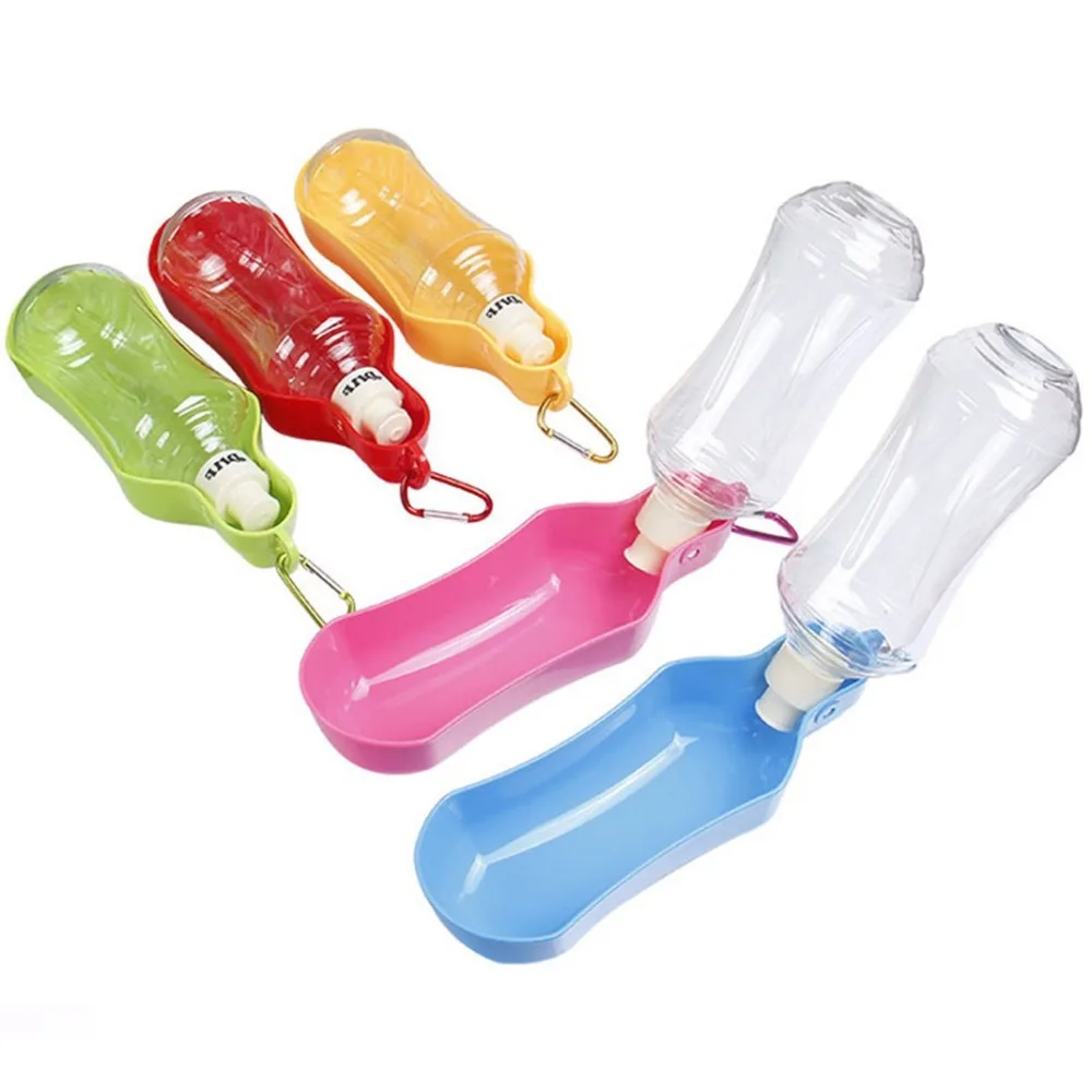 Botella de agua deportiva para perro y gato, dispensador automático de agua lenta, tazón de viaje de plástico, 250/500ML - imagen 5