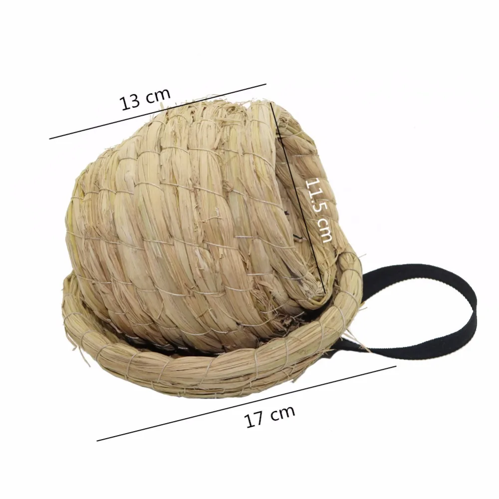 Nido de colibrí tejido a mano, casa colgante de colibrí en paja para jardín, casa tejida, casa de paja para pájaros, 1 ud. - imagen 2