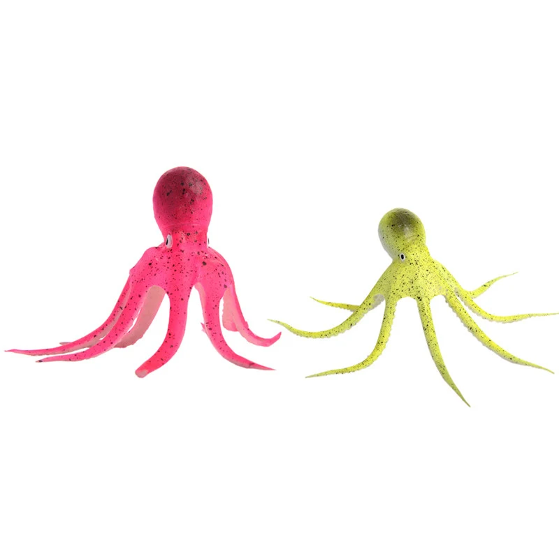 Simulación de sepia, resina fluorescente, decoración de pecera, pulpo, adornos de calamar artificiales noctilucentes, decoración de acuario - imagen 2