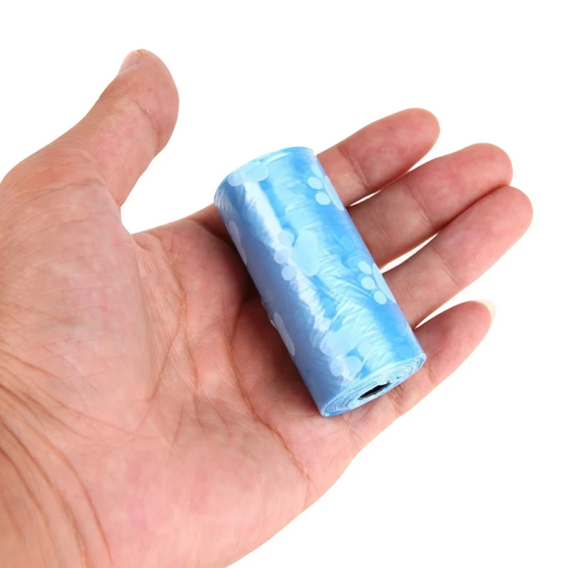 Bolsa para excrementos de perros Biodegradable, 5 rollos, dispensador de bolsas para excrementos de perros sin residuos, productos desechables para mascotas, bolsas para excrementos de arena para perros - imagen 5