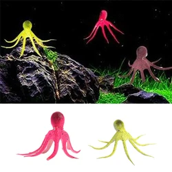 Pulpo decorativo brillante de resina nocturno para acuario