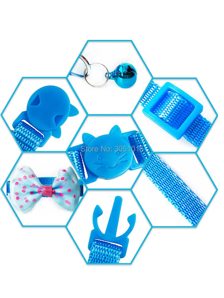 Venta al por mayor, 100 Uds., collares para perros, pajarita ajustable de Color caramelo con campana, Collar con lazo, corbata para cachorro, gatito, perro, gato, tienda de mascotas - imagen 4