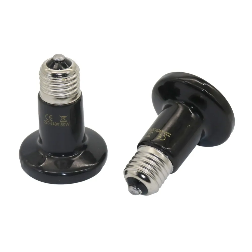 1 Uds. Lámpara calefactora de cerámica de infrarrojo lejano sin luz para reptiles y mascotas E27 Mini lámpara de calor pequeña 25W 50W 75W 100W - imagen 4