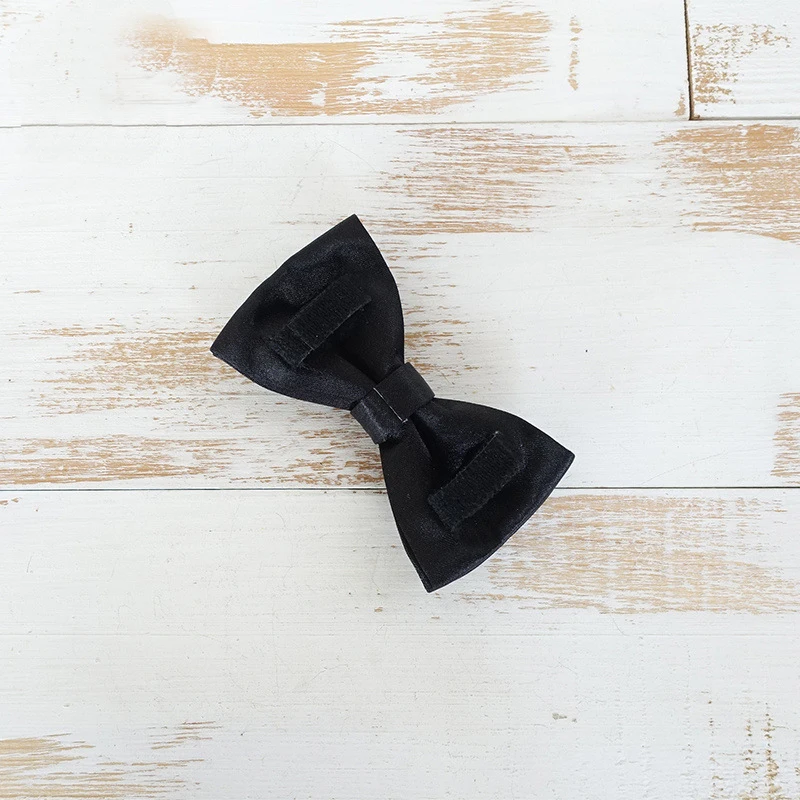 Shinny-pajarita de terciopelo negro para perro, accesorio para Collar para mascotas, suministros para cachorros y gatos, herramientas de aseo para perros, pajaritas decorativas desmontables - imagen 4