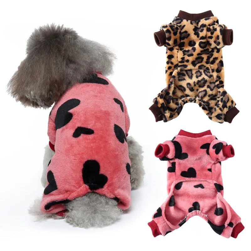 Pijamas suaves con estampado de leopardo para perros, ropa de abrigo para mascotas, disfraz de Yorkshire, Chihuahua, abrigo para cachorros pequeños, 12 y 13 estilos - imagen 2