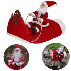 Disfraz navideño de Papá Noel para perro–Terciopelo suave y ajustable