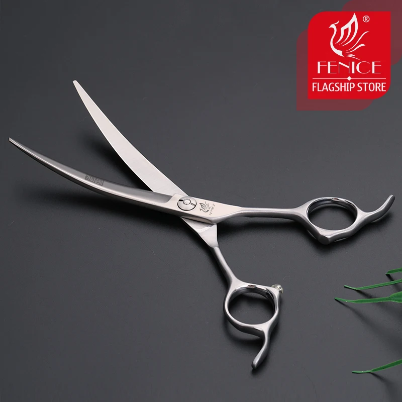 Fenice-Kit profesional de tijeras curvadas para mascotas, 6,5 pulgadas, tijeras de corte para el cuidado del perro, makas, Tijas - imagen 3