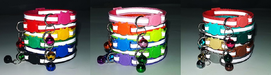 Collar Reflectante Gatos Hebilla Seguridad - uso en gato
