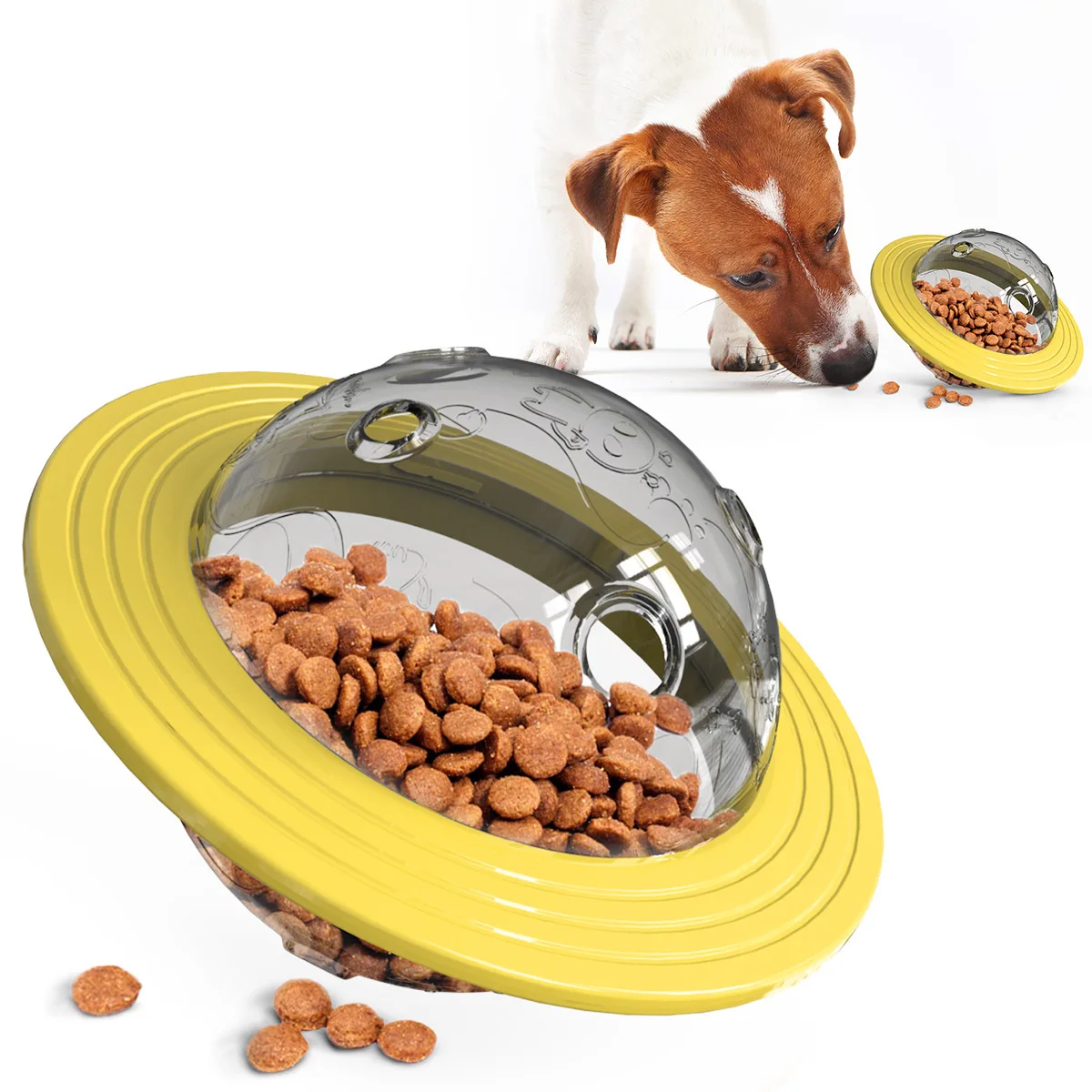 Juguetes de discos voladores para perro al aire libre, rompecabezas IQ, juguete interactivo para mascotas, herramientas para masticar, TPR, alimentador de comida con fugas, Bola de entrenamiento para cachorros - imagen 2