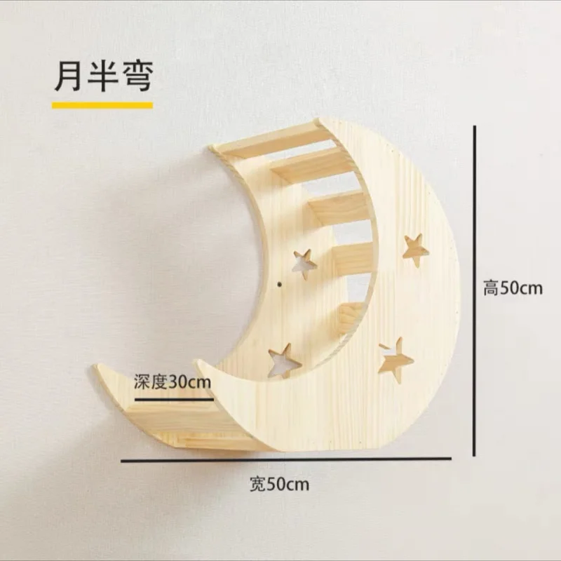 Estructura de escalada para gatos montada en la pared, madera maciza, nido para gatos, plataforma para saltar, poste rascador, escalera, espacio - imagen 5