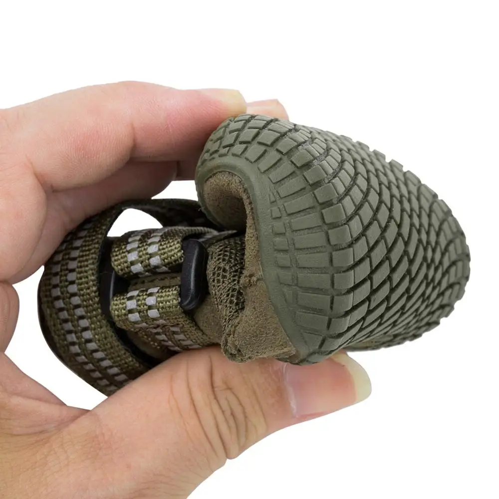 TRUELOVE zapatos para mascotas impermeables antideslizantes para cachorros perros medianos y grandes protegen los pies de mascota verde militar nieve de invierno 2/4 unids/set YS1891 - imagen 2