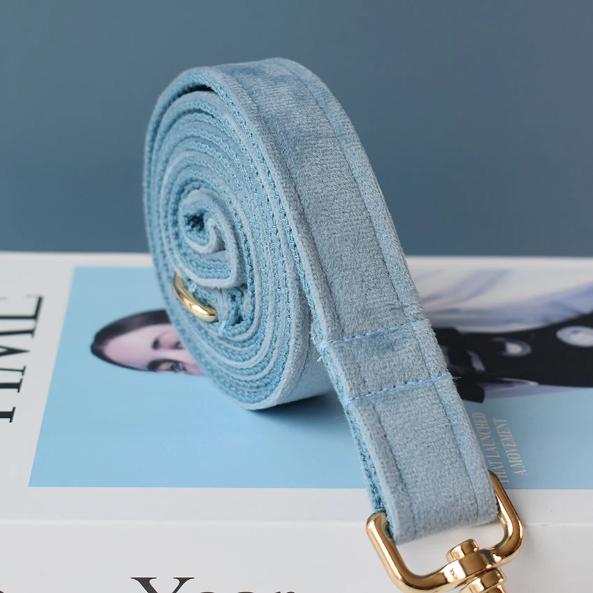 Cinta personalizada para Collar de perro, correas cómodas para mascotas, hebilla ajustable dorada, franela de aleación de Zinc, 18 - imagen 4