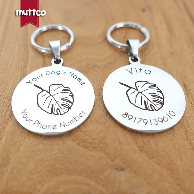 Etiqueta redonda de acero inoxidable para perro y mascota, diseño personalizado, 3 estilos - imagen 3