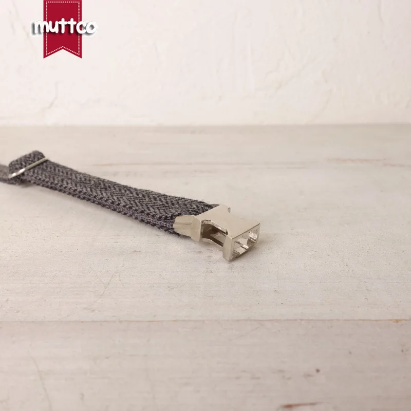 MUTTCO venta al por menor grabado adorable-Diseño personalizado collares de gato traje gris collar hecho a mano 2 tamaños UCC120 - imagen 2