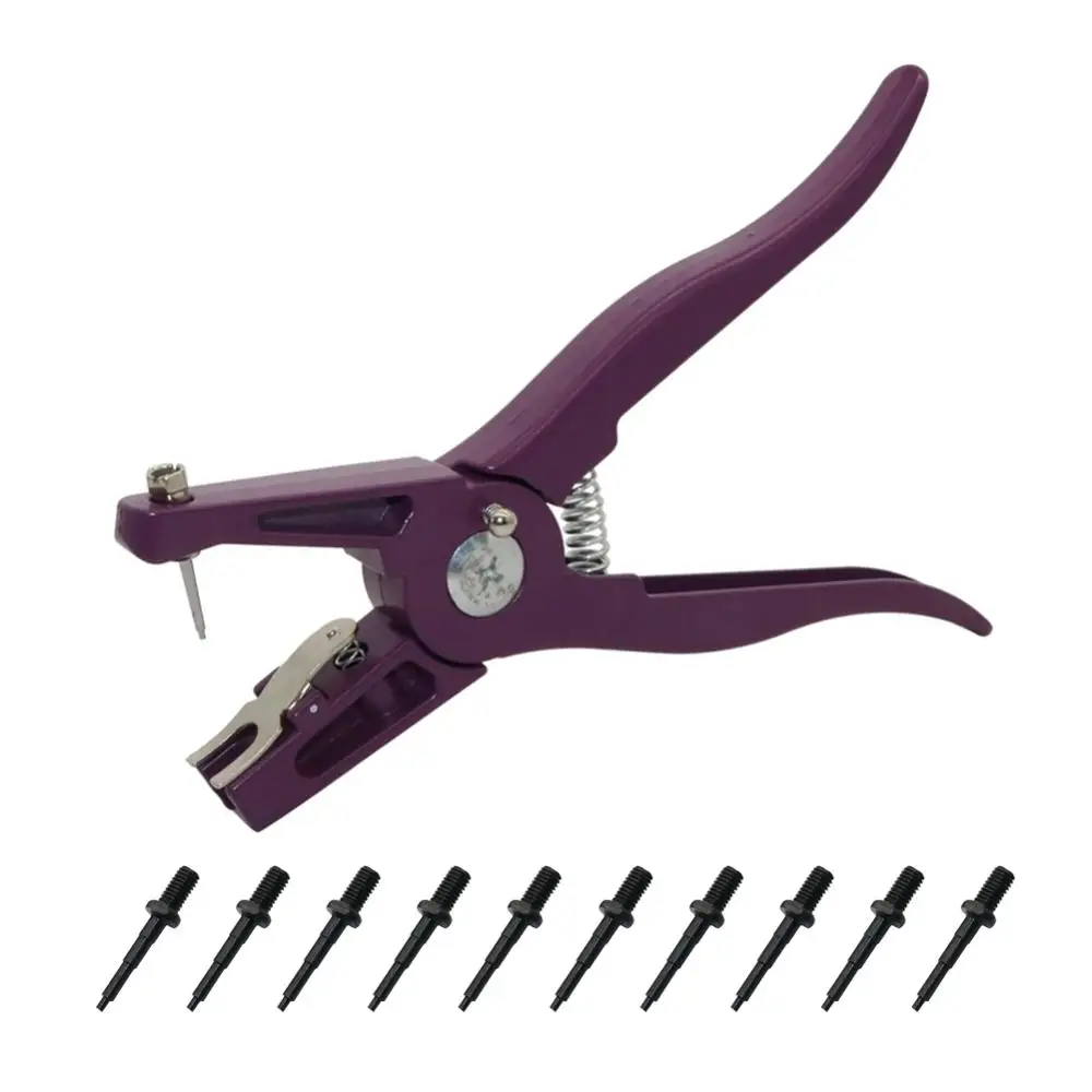 Alicates de montaje para etiquetas de oreja de ovejas, ganado de cerdo, gratis, 10 Uds., Pin de repuesto, alicates de montaje de placa de identificación de animales de granja