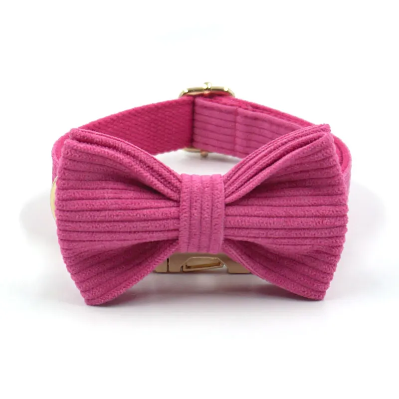 Arnés de lujo para mascotas para perros, Collar de perro con pajarita femenina de Magenta personalizado, duradero, totalmente ajustable, bonito Collar para cachorros, conjunto de correa - imagen 5