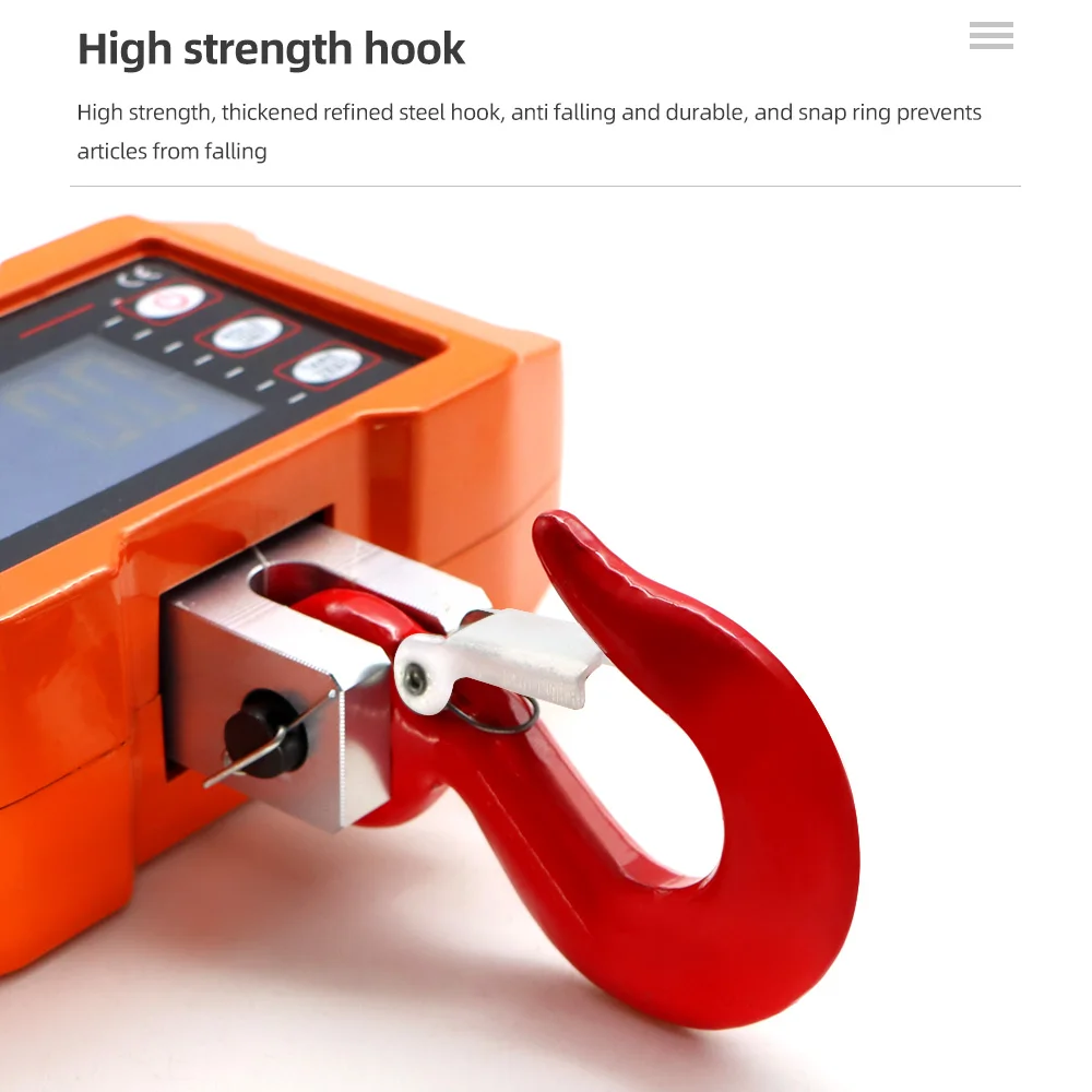 Báscula de grúa de 500kg/1000KG, báscula Digital LCD de alta precisión, balanza Industrial resistente con gancho para colgar - imagen 5