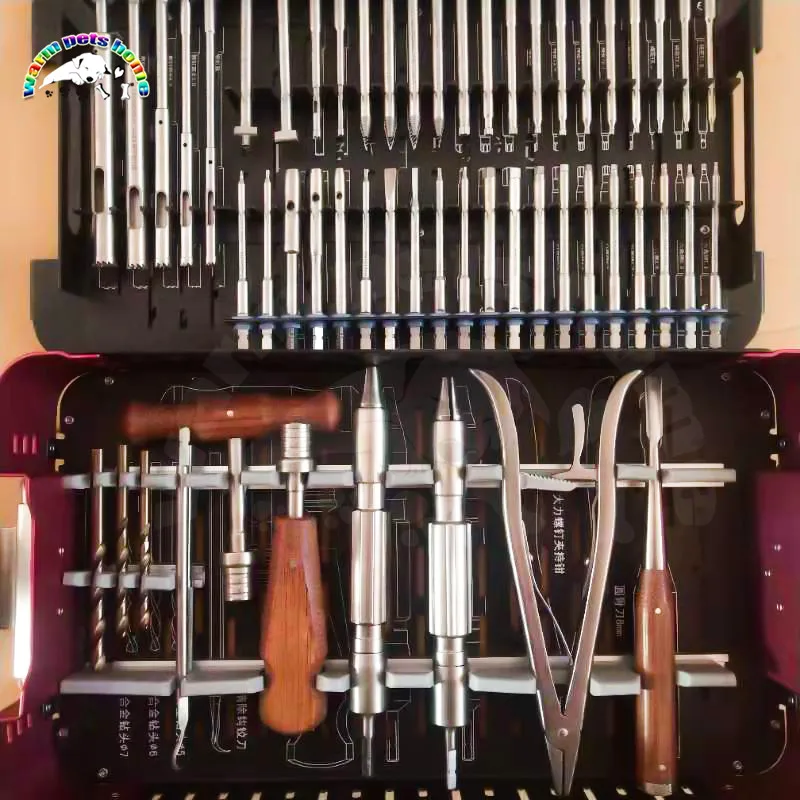 Kit de eliminación de tornillo roto ortopédico, instrumento quirúrgico ortopédico, Kit de eliminación de fijación interna, equipo veterinario - imagen 5