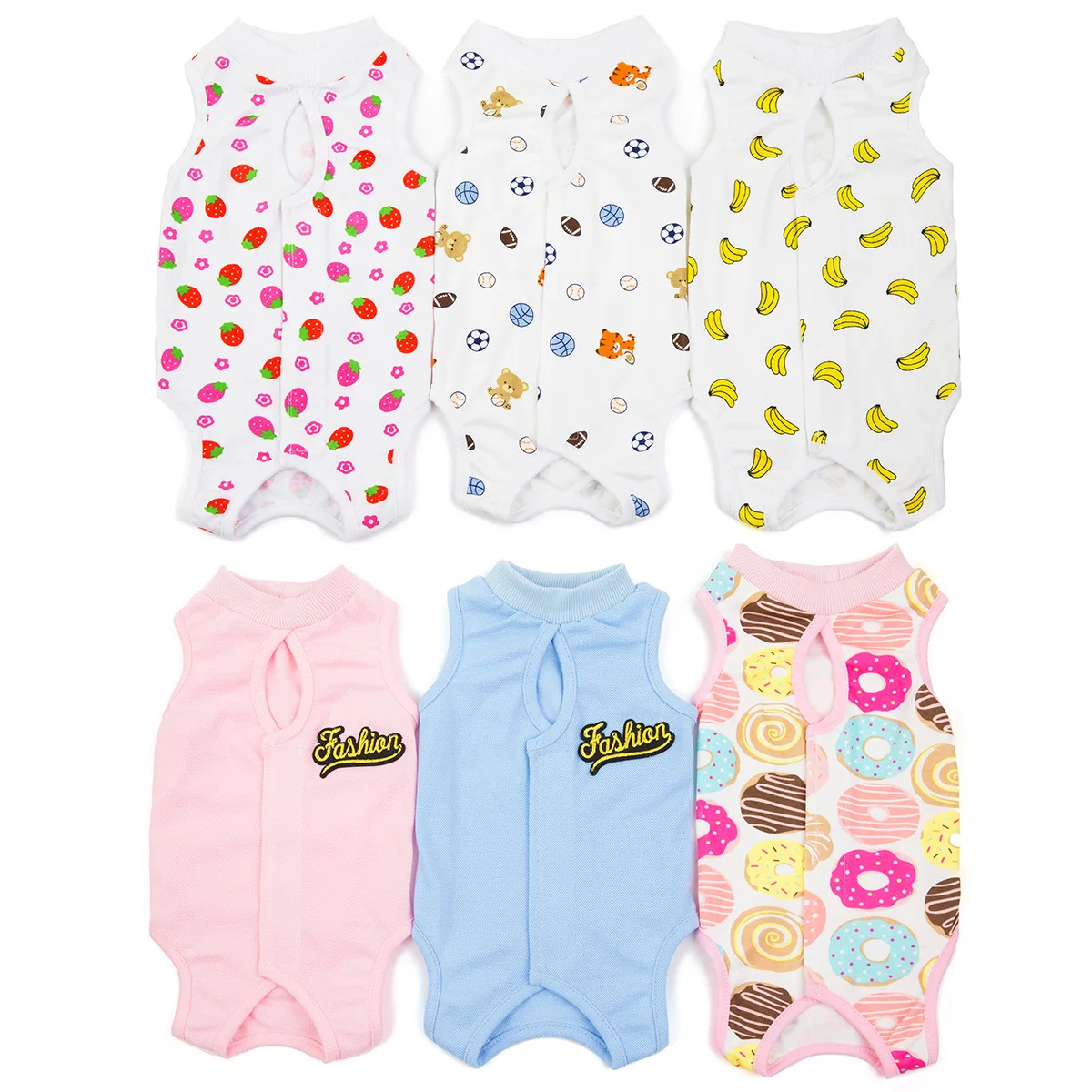 Ropa de algodón para gatos, traje de recuperación, traje de desmame para gatos, ropa para después de la cirugía, antilamer heridas para perros pequeños, 5 uds. - imagen 2