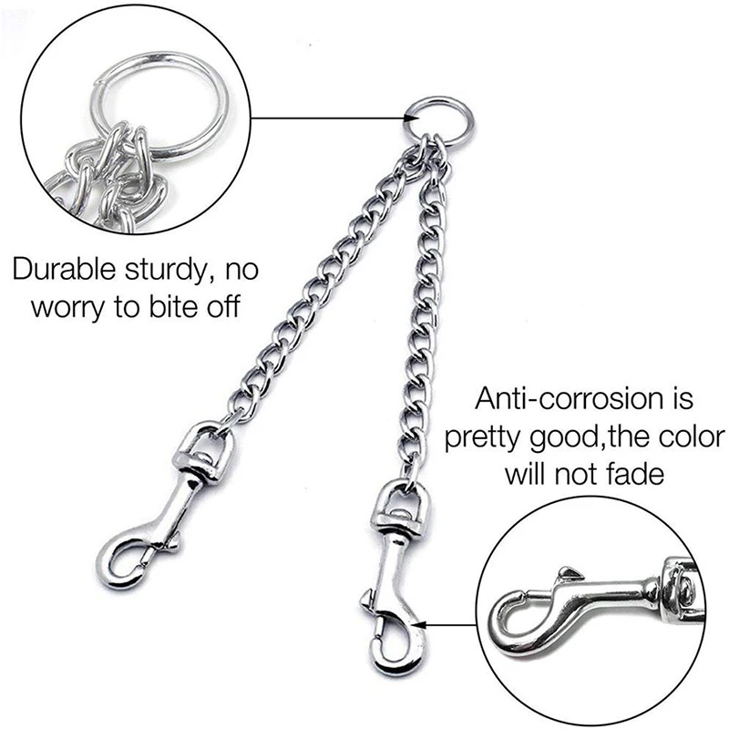 Benepaw-correa doble para perro de alta resistencia, duradera, ecológica, divisor de 2 vías, cadena de Metal de plomo, acoplador de Clip para mascotas para caminar y entrenar - imagen 3