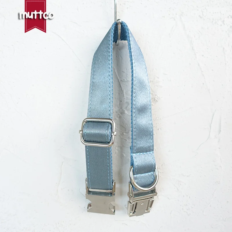 Collar de perro con hebilla de metal grabada MUTTCO, collar con etiqueta de identificación de perro de hielo azul, placa de identificación de 5 tamaños, suministro antipérdida para mascotas UDC114 - imagen 2