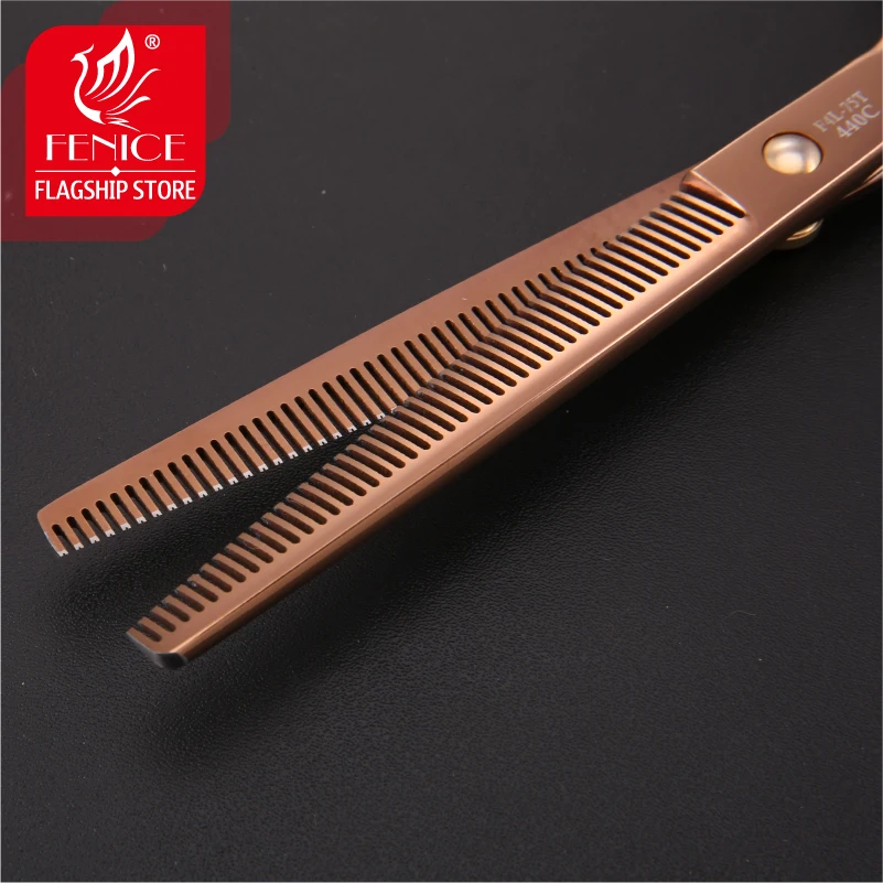 Fenice-tijeras de adelgazamiento para mascotas, dientes dobles de 7,0 pulgadas, tijeras profesionales para el cuidado de mascotas, corte de pelo de animales, adelgazamiento 20-30% - imagen 5