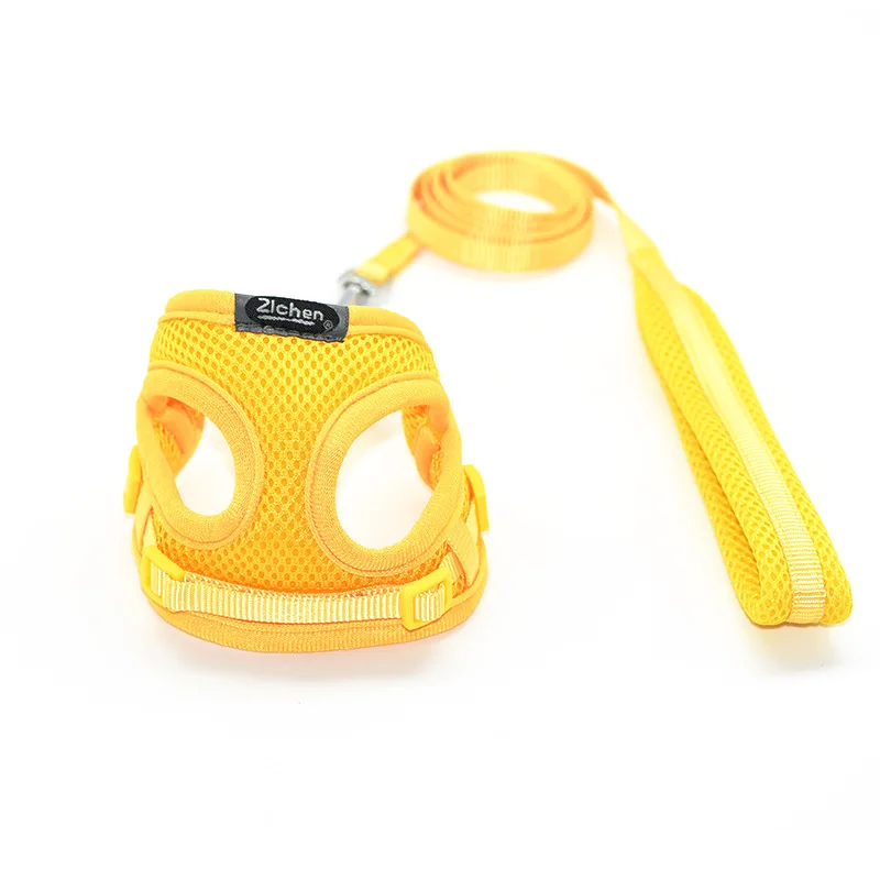 Correa de nailon suave para Perro, conjunto de Collar de malla transpirable, chaleco de arnés de plomo para Perro pequeño, suministros para mascotas, Correa para Chihuahua - imagen 5