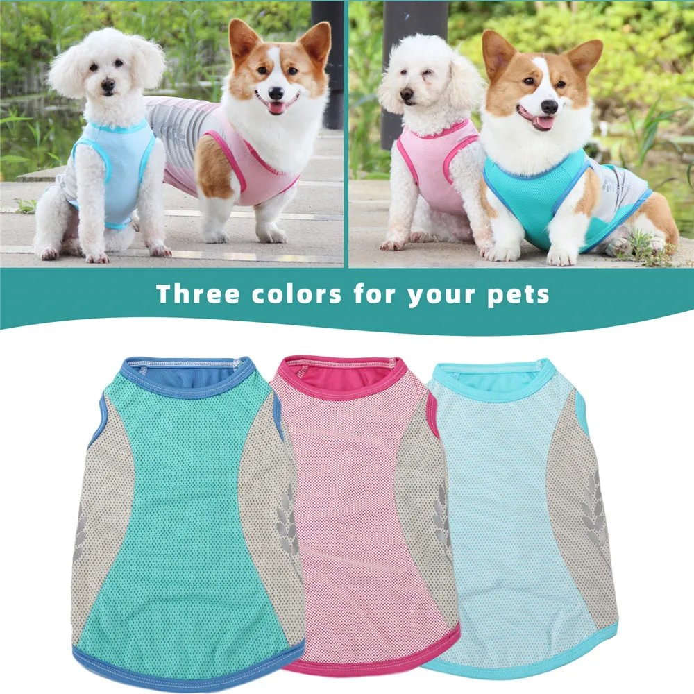 Chaleco refrescante de verano para mascotas, camisa refrescante para perros grandes, camiseta ligera reflectante de secado rápido para perros, camiseta sin mangas de malla transpirable - imagen 2