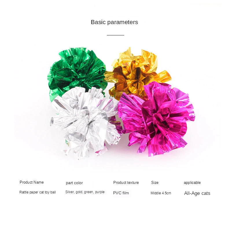 Juguete de colores para gato, anillo de juguete para gato, bola de papel de aluminio de Hi Boredom, suministros divertidos para mascotas, 10 Uds. - imagen 4