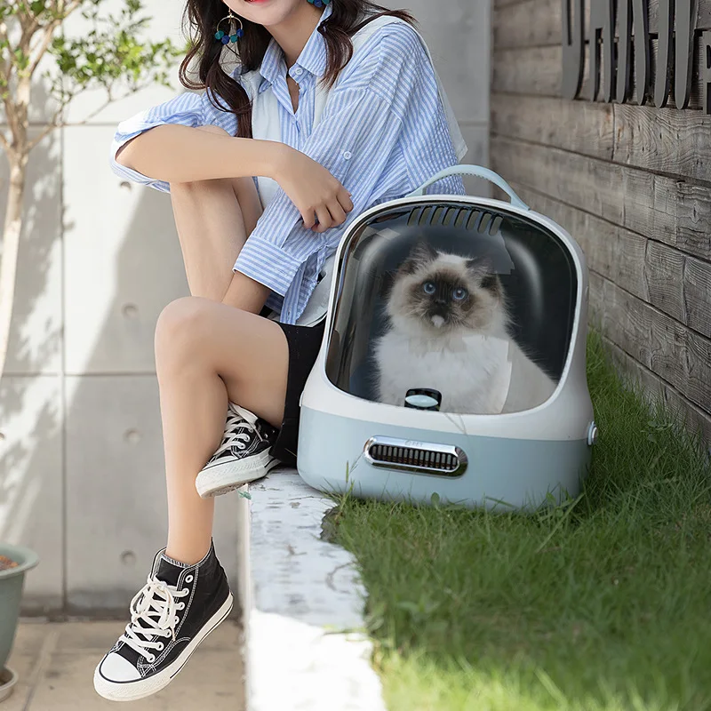 Cápsula espacial para transportar mascotas, bolso de mano para perros pequeños y gatos, ABS lavable, para viajes al aire libre, caminar, senderismo, regalo de moda - imagen 5