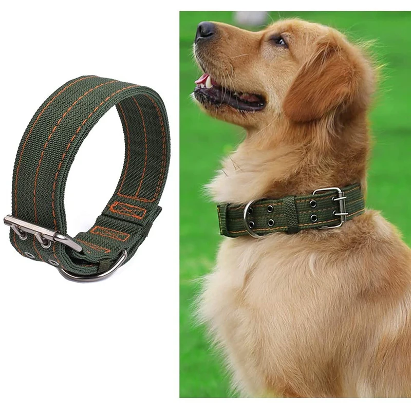Benepaw-Collar de nailon duradero para perro, ajustable, cómodo, con hebilla de Metal de 2 filas, para entrenamiento táctico, para perros medianos y grandes - imagen 2