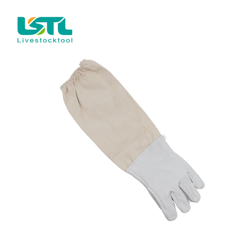Guantes Protectores de apicultor, manguitos largos de piel de oveja, cuero suave de PU, equipo de apicultura antiabejas, 1 par