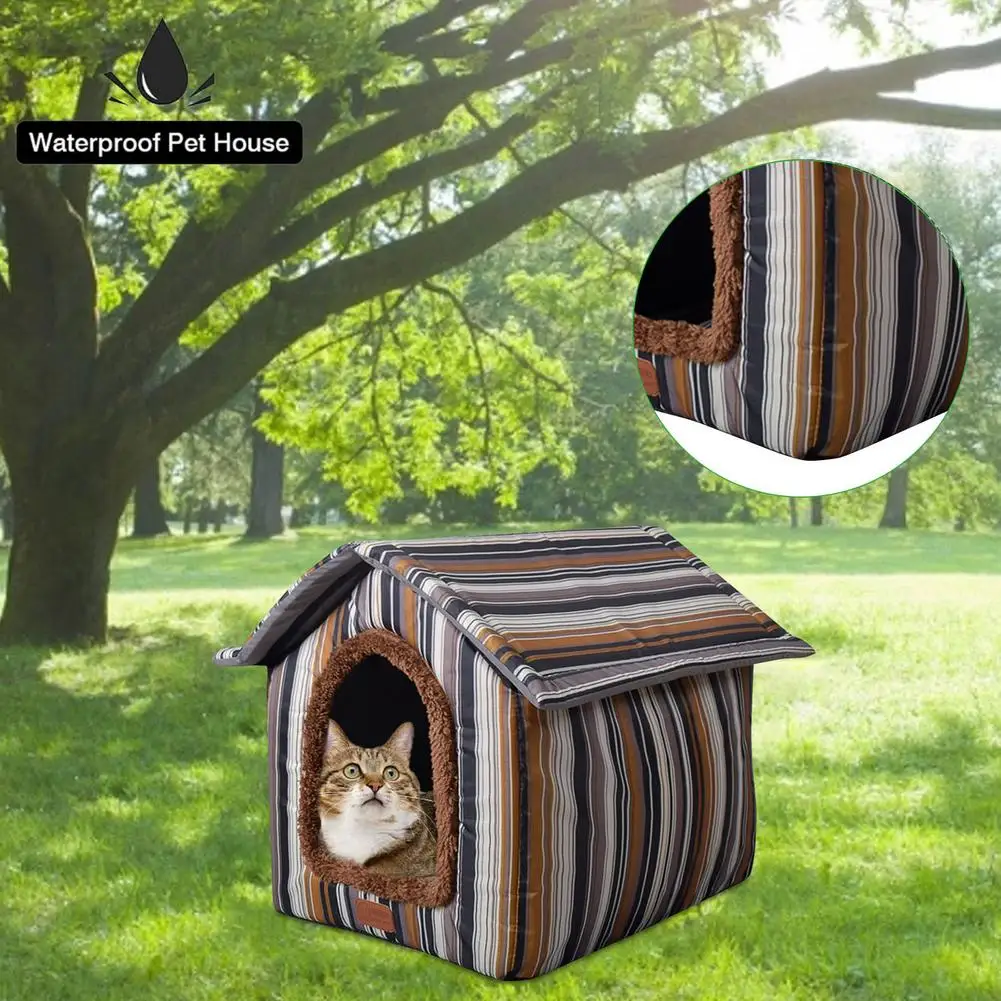 Cama nido plegable para perros y gatos, Cabana lavable y portátil, gruesa y transpirable, resistente al deslizamiento, para el invierno, para mascotas - imagen 3